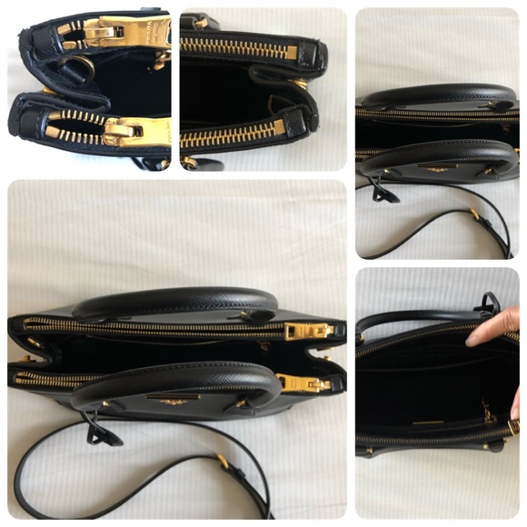 Prada Saffiano Lux Double Zip tote Nero BN1801 - Picture 6 of 8